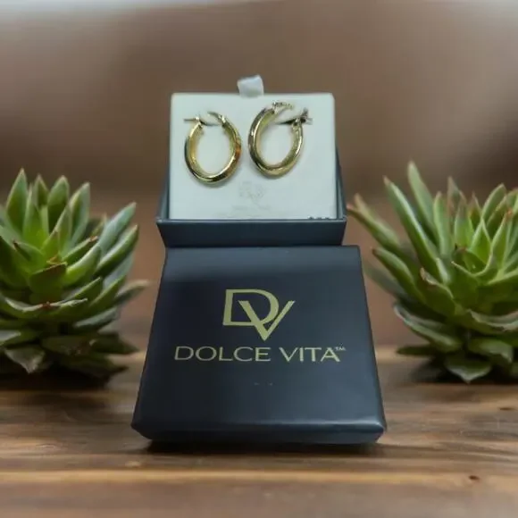 Dolce Vita 18k gold plated Greek loop earrings - Picture 1 of 3